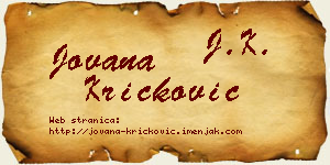 Jovana Kričković vizit kartica